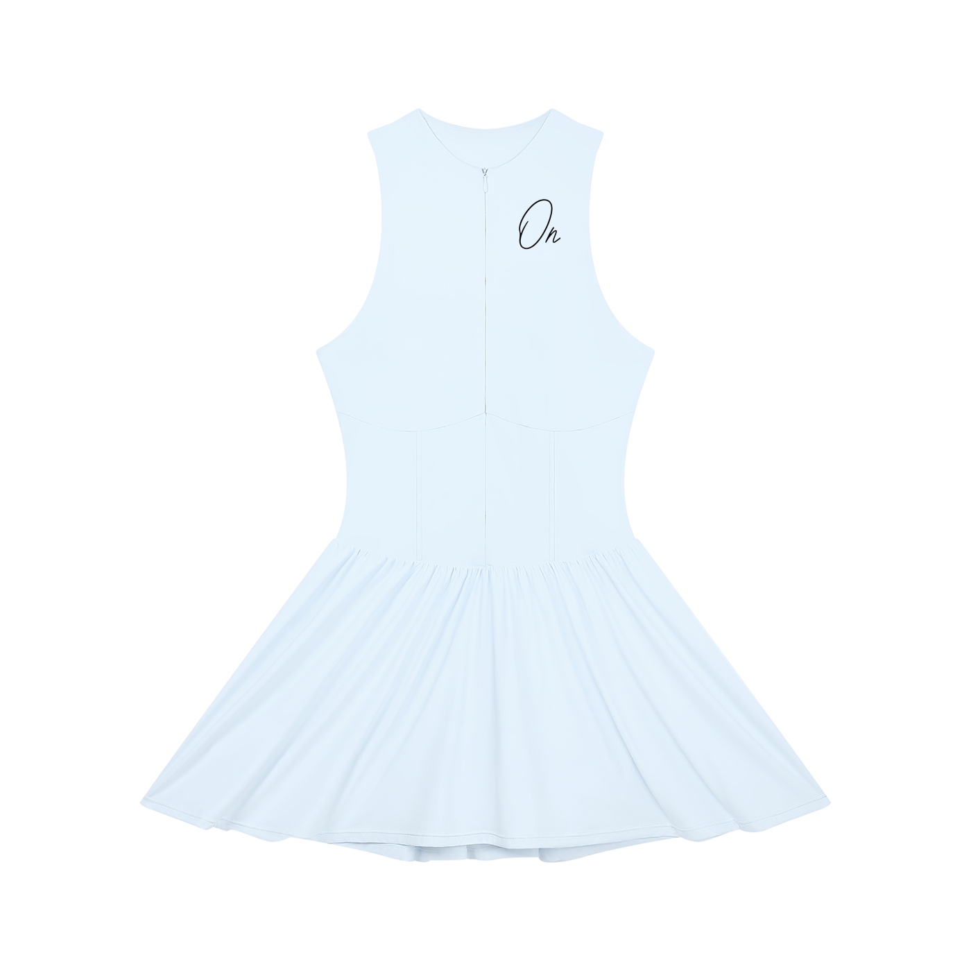 Ruched Sleeveless Full-Zip Dress