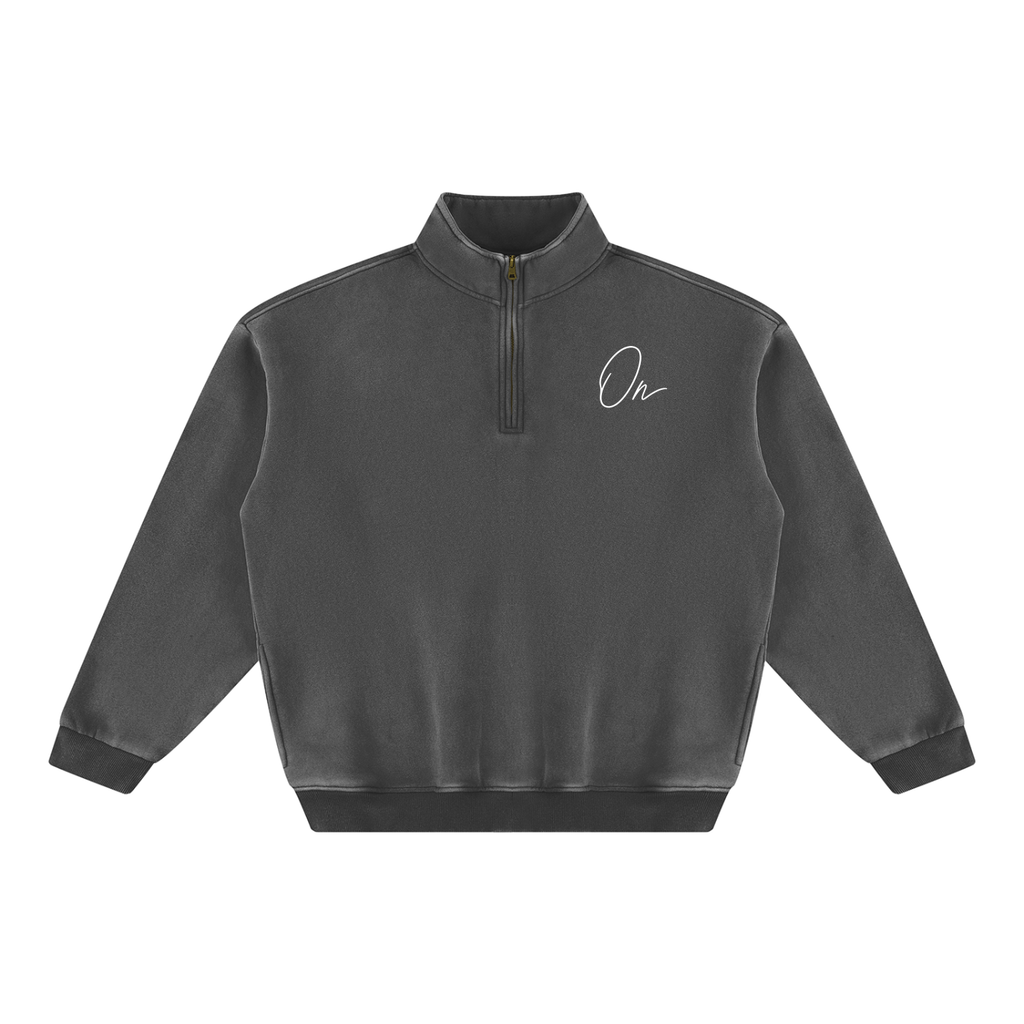 Quarter-Zip Washed Fleece Sweatshirt