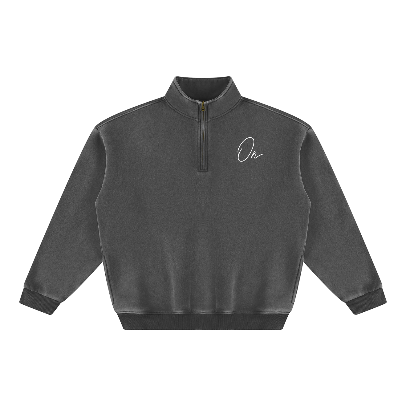 Quarter-Zip Washed Fleece Sweatshirt