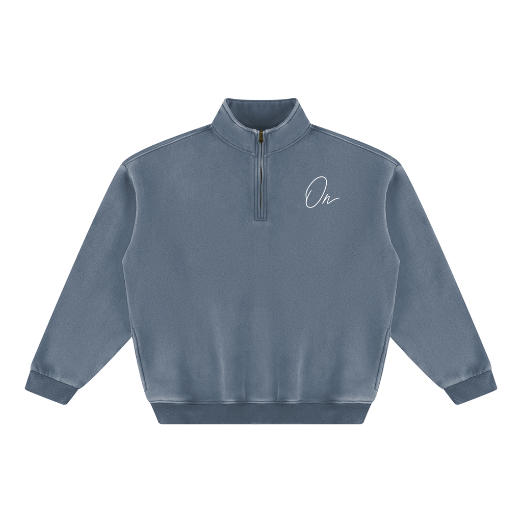 Quarter-Zip Washed Fleece Sweatshirt