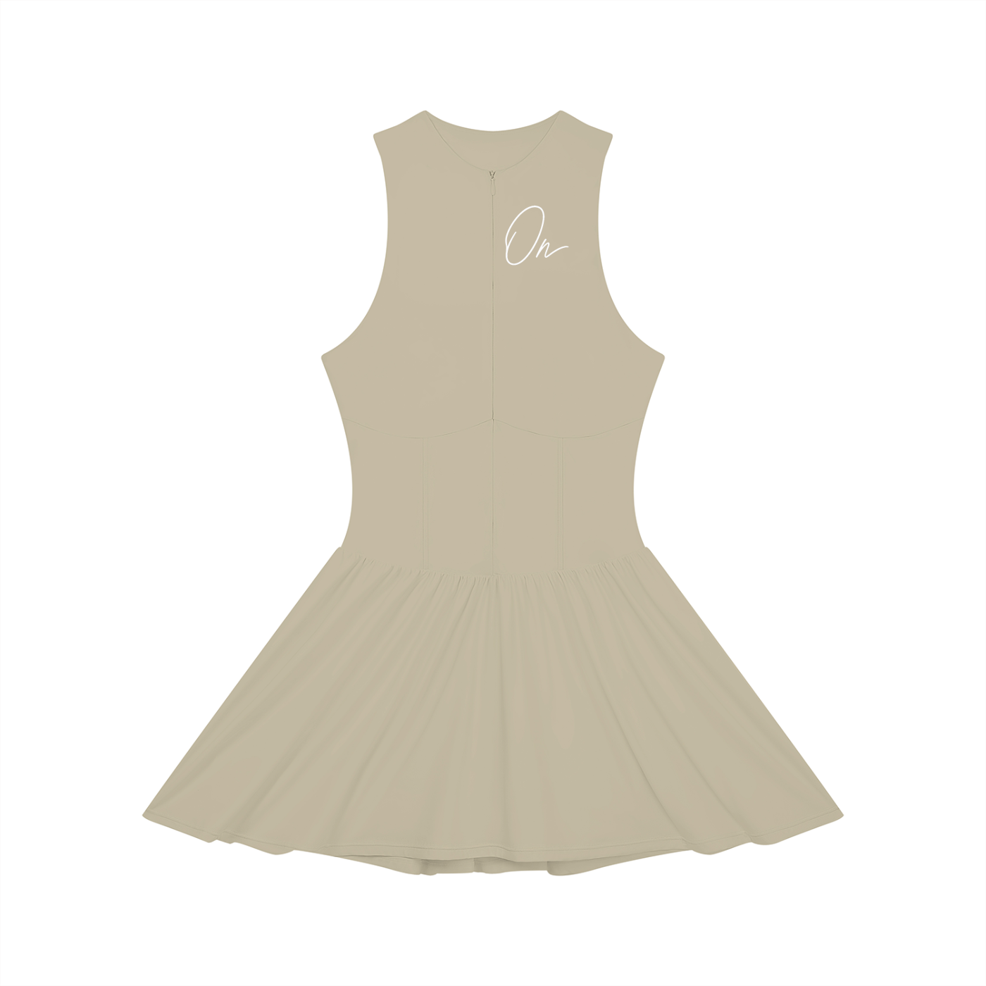 Ruched Sleeveless Full-Zip Dress