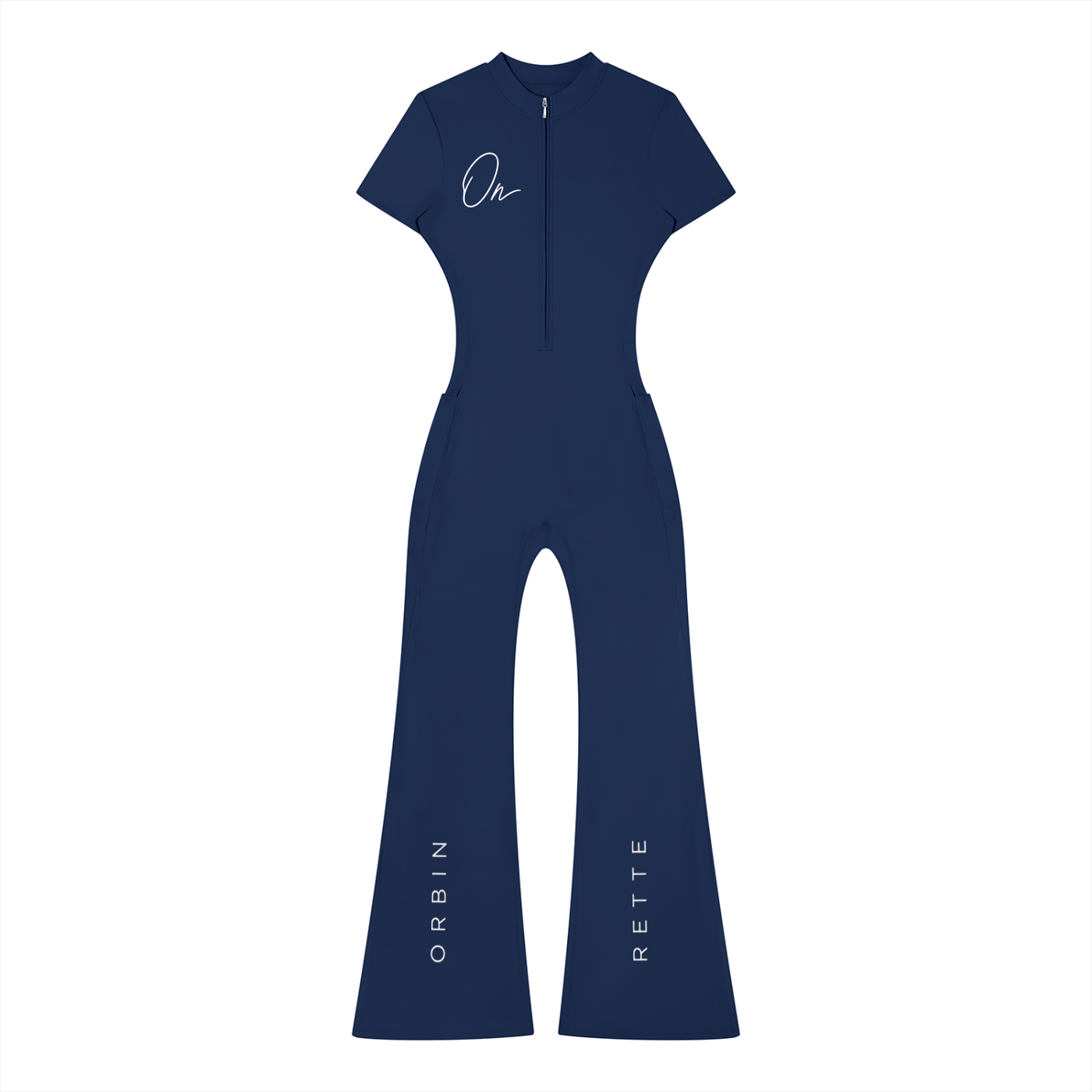 Tight Flared Leg Quarter-Zip Jumpsuit