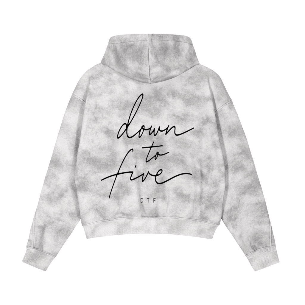 Dirty Washed Zip-Up Fleece Hoodie