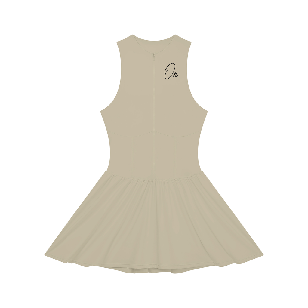 Ruched Sleeveless Full-Zip Dress