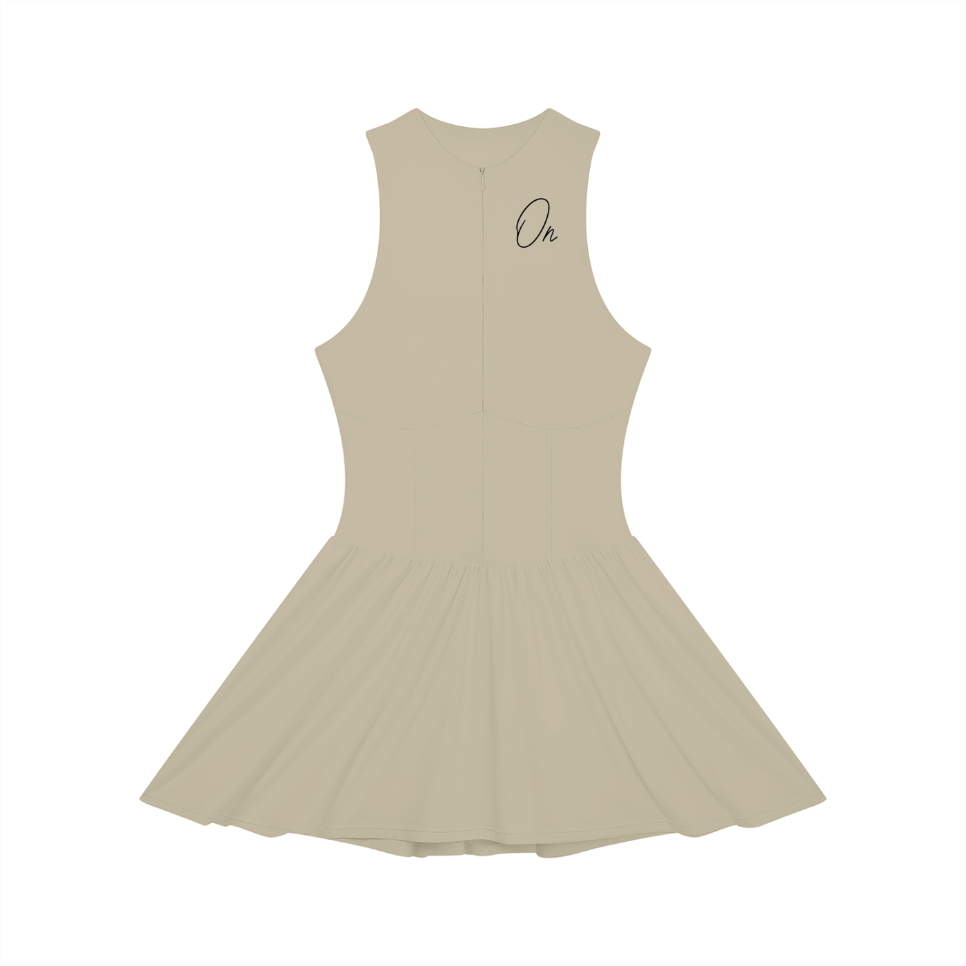 Ruched Sleeveless Full-Zip Dress