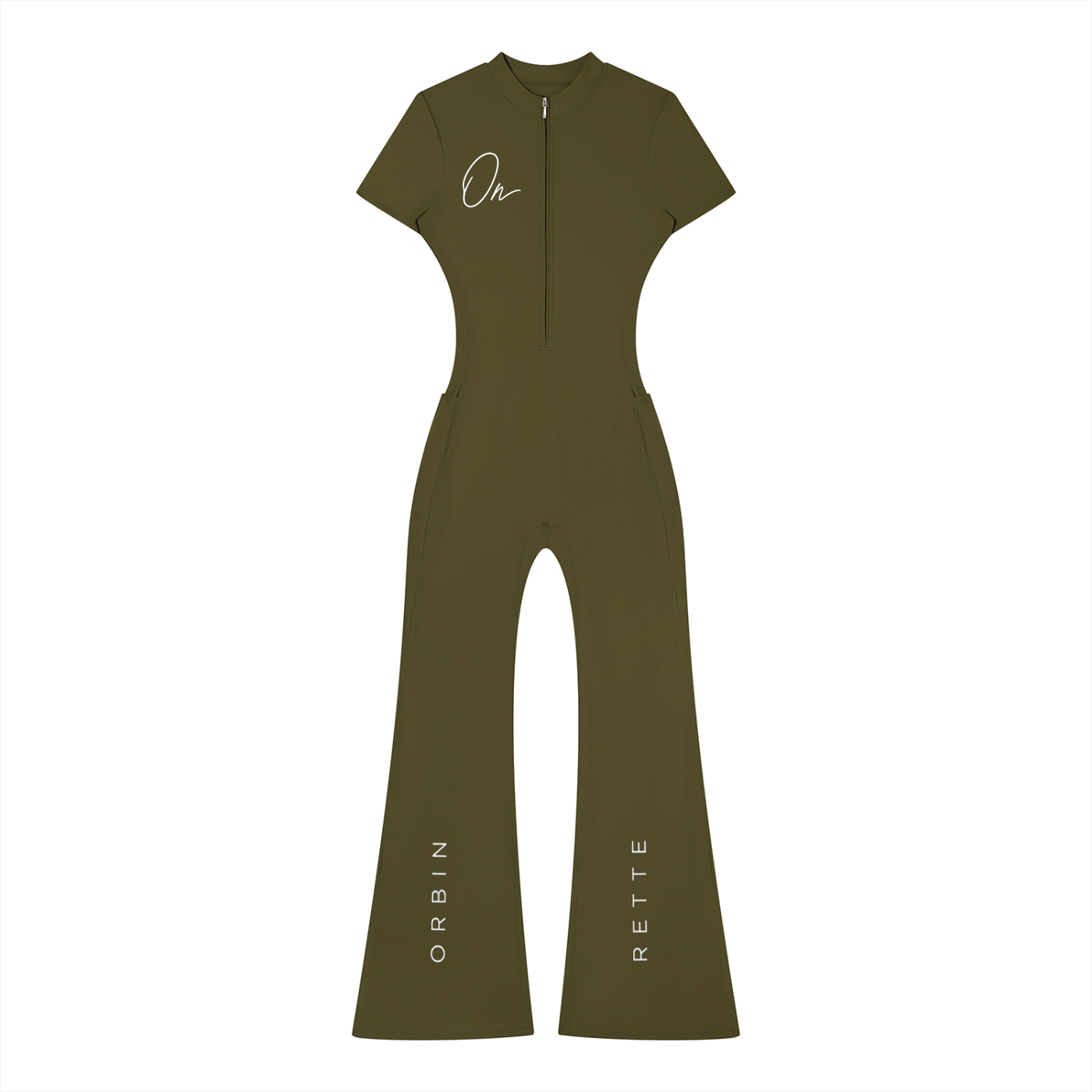 Tight Flared Leg Quarter-Zip Jumpsuit