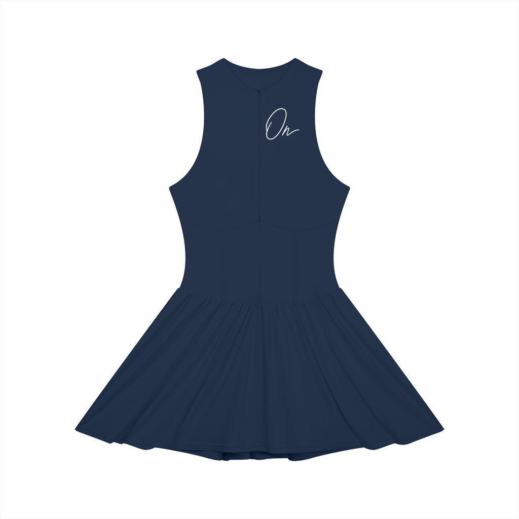 Ruched Sleeveless Full-Zip Dress