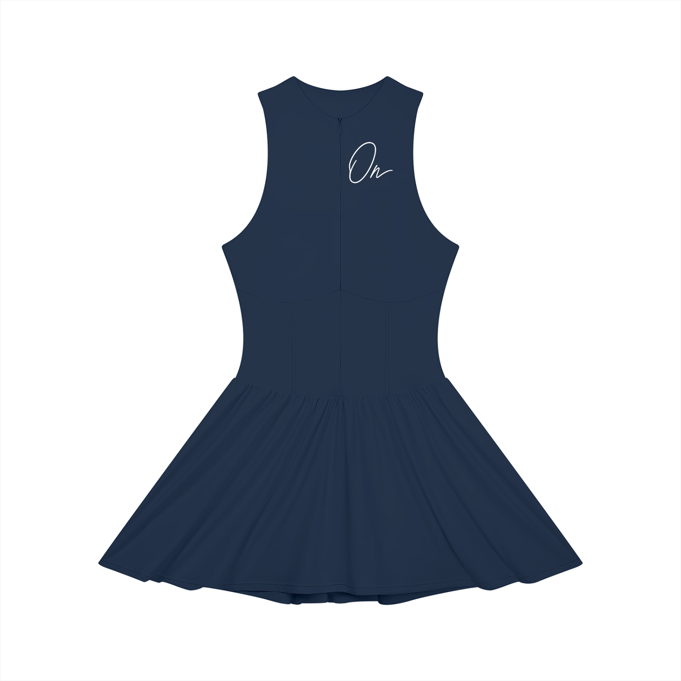 Ruched Sleeveless Full-Zip Dress