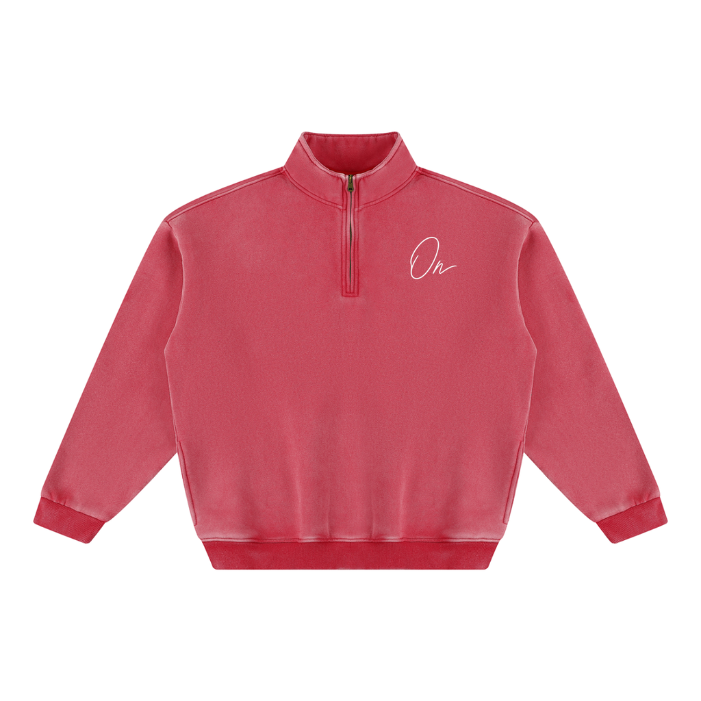 Quarter-Zip Washed Fleece Sweatshirt