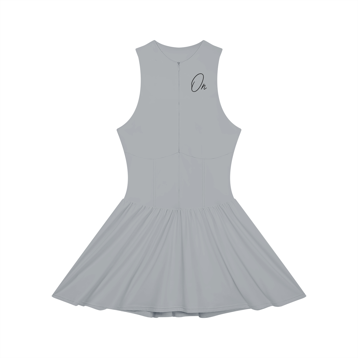 Ruched Sleeveless Full-Zip Dress