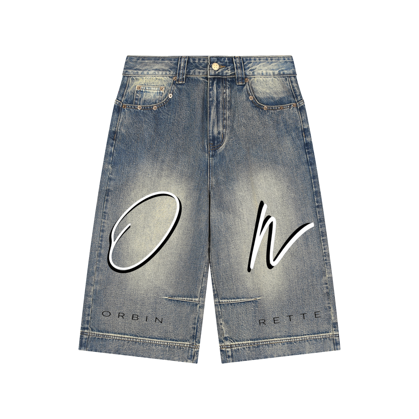 Vintage Wash Baggy Denim Shorts