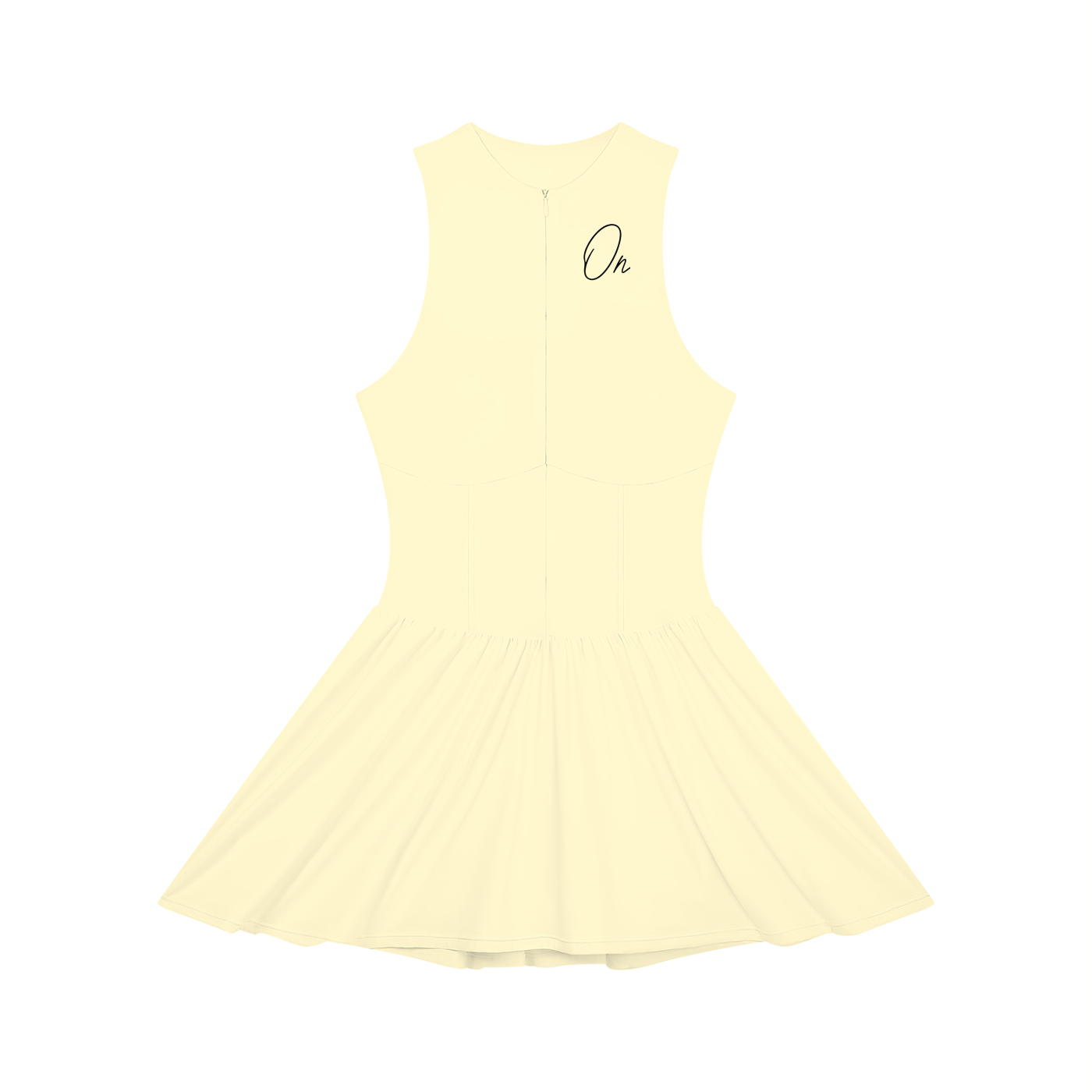 Ruched Sleeveless Full-Zip Dress