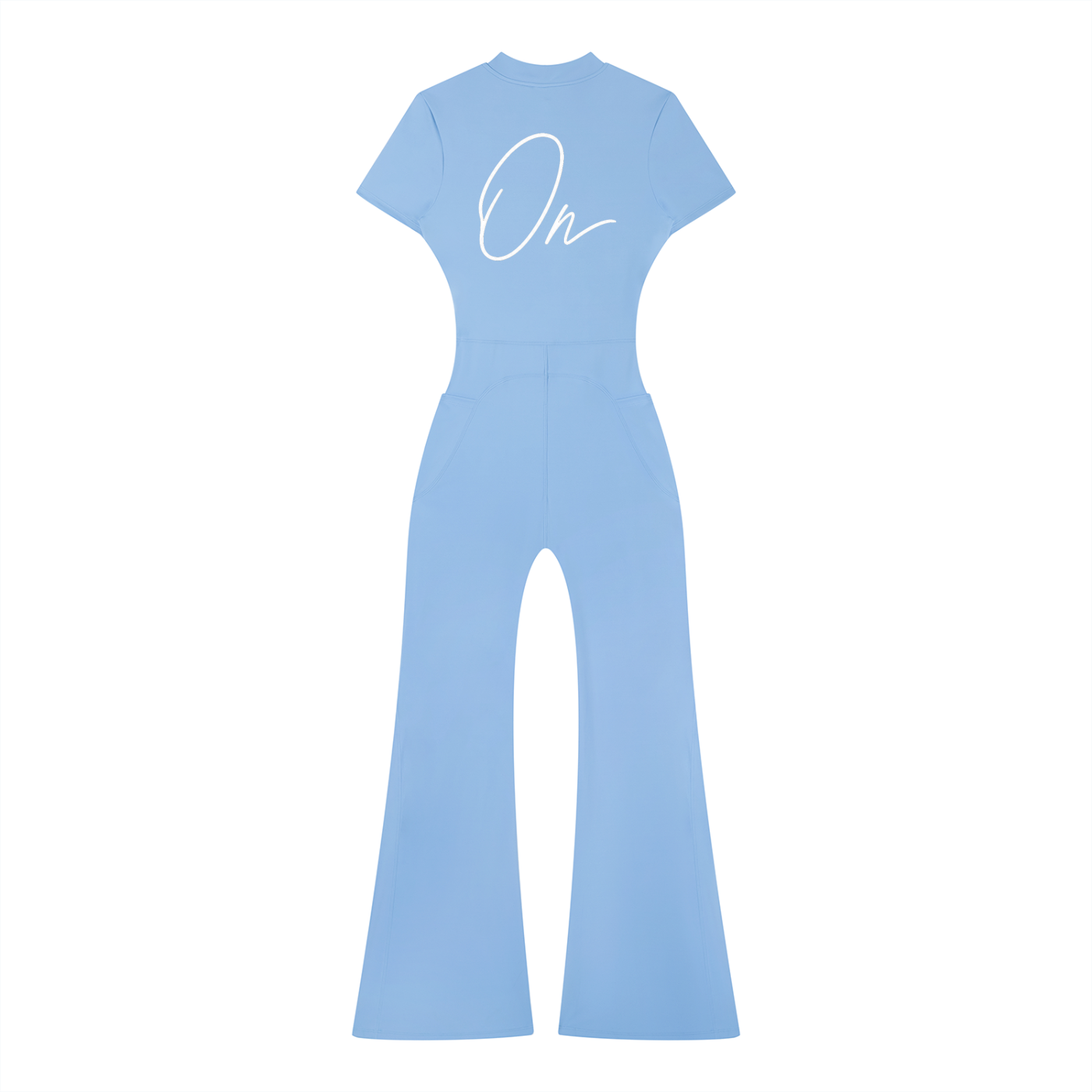 Tight Flared Leg Quarter-Zip Jumpsuit