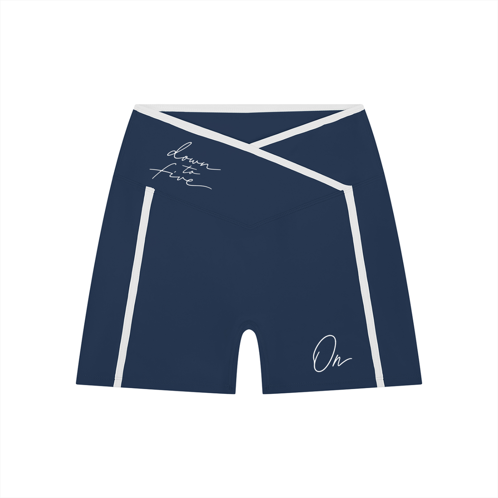 High Rise Color Block Yoga Shorts
