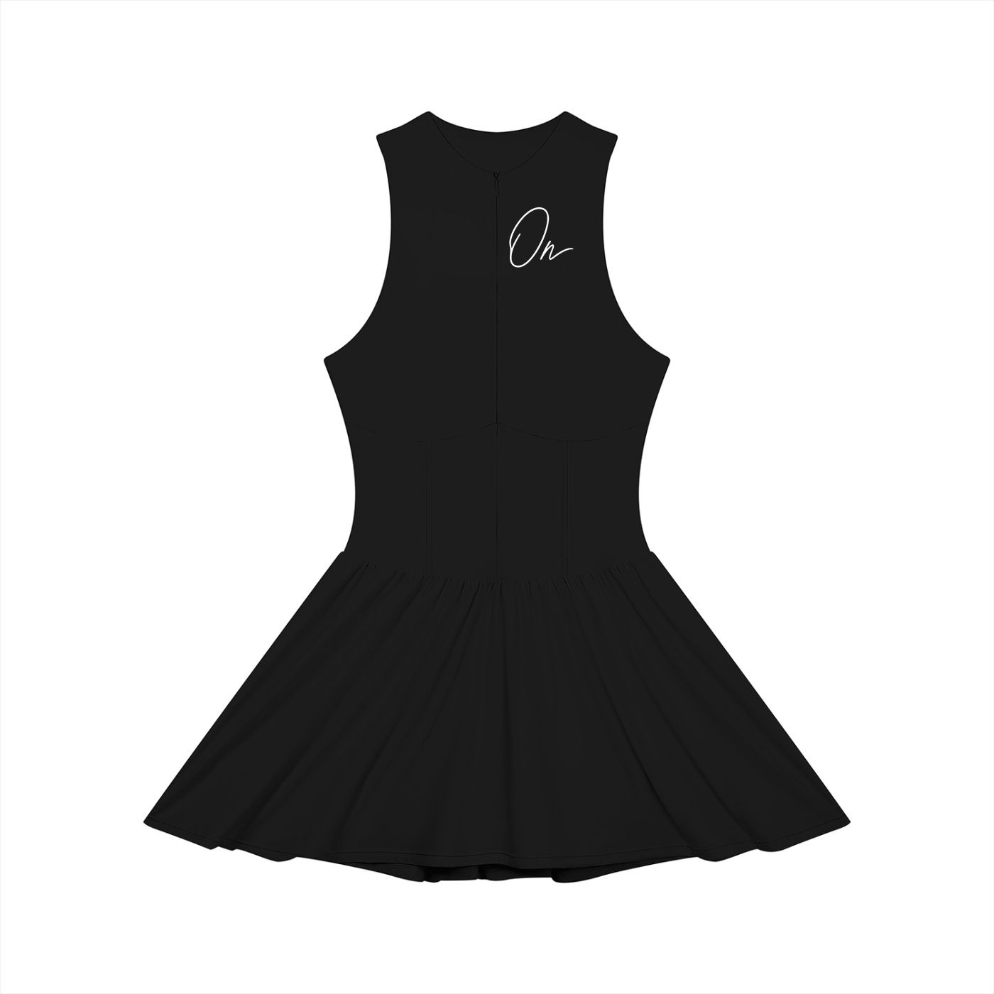 Ruched Sleeveless Full-Zip Dress
