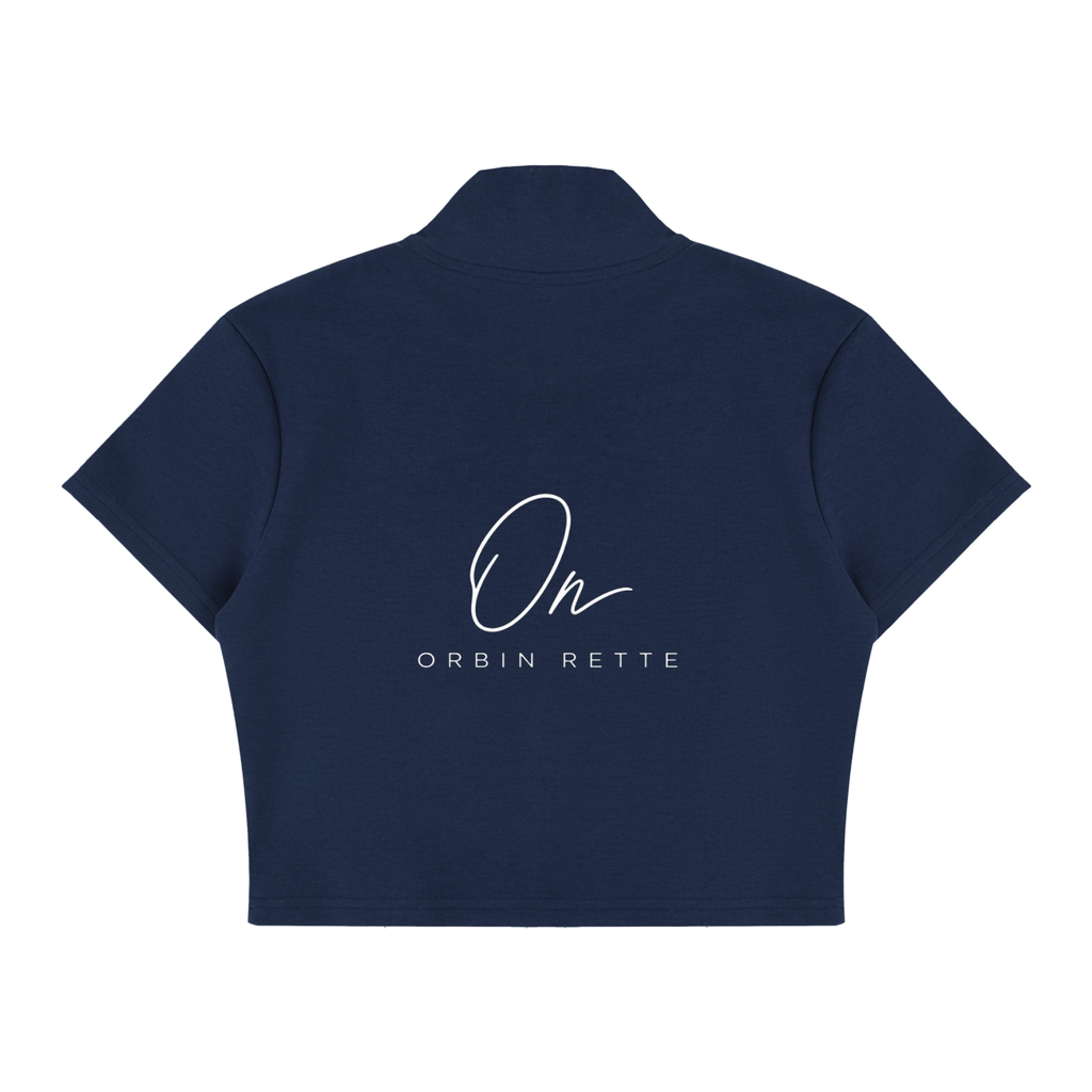 Cropped Full Zip Short Sleeve T-Shirt