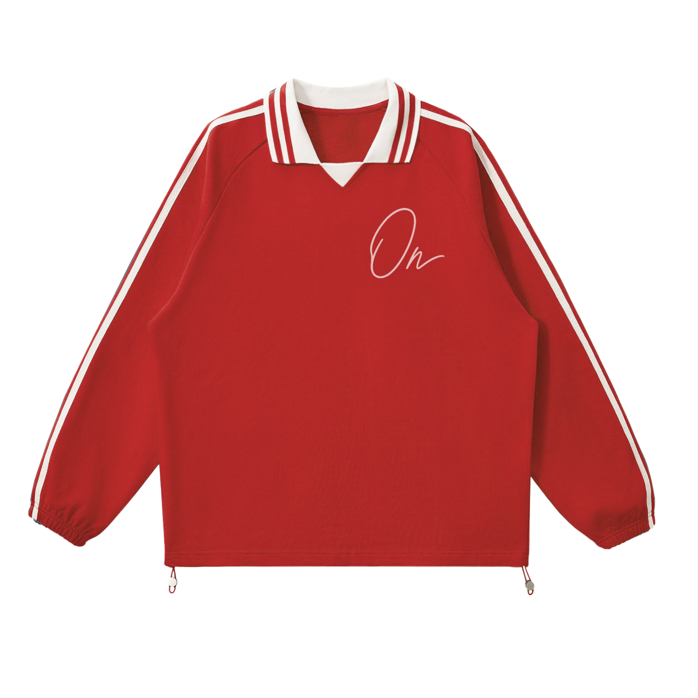 Striped Lapel Collar Sweatshirt