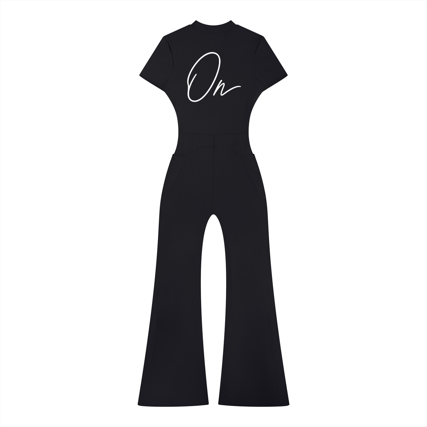 Tight Flared Leg Quarter-Zip Jumpsuit