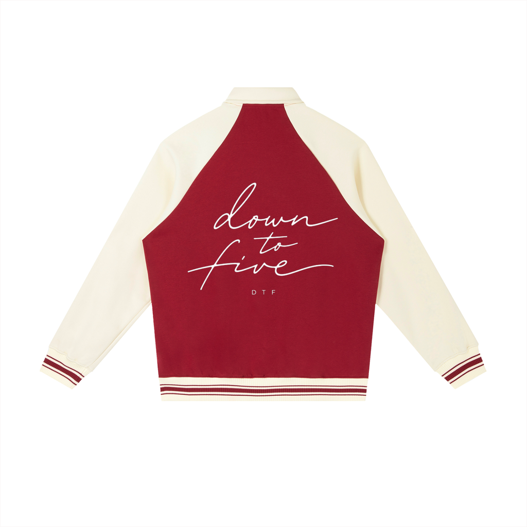 Contrast Raglan Sleeve Baseball Jacket
