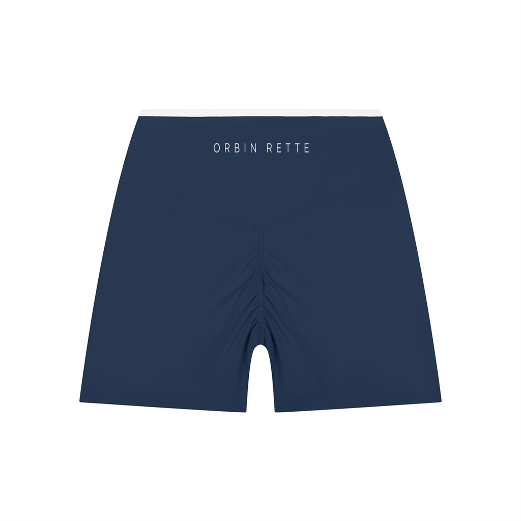 High Rise Color Block Yoga Shorts