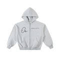 Contrast-Stitched Boxy Fleece Zip Hoodie