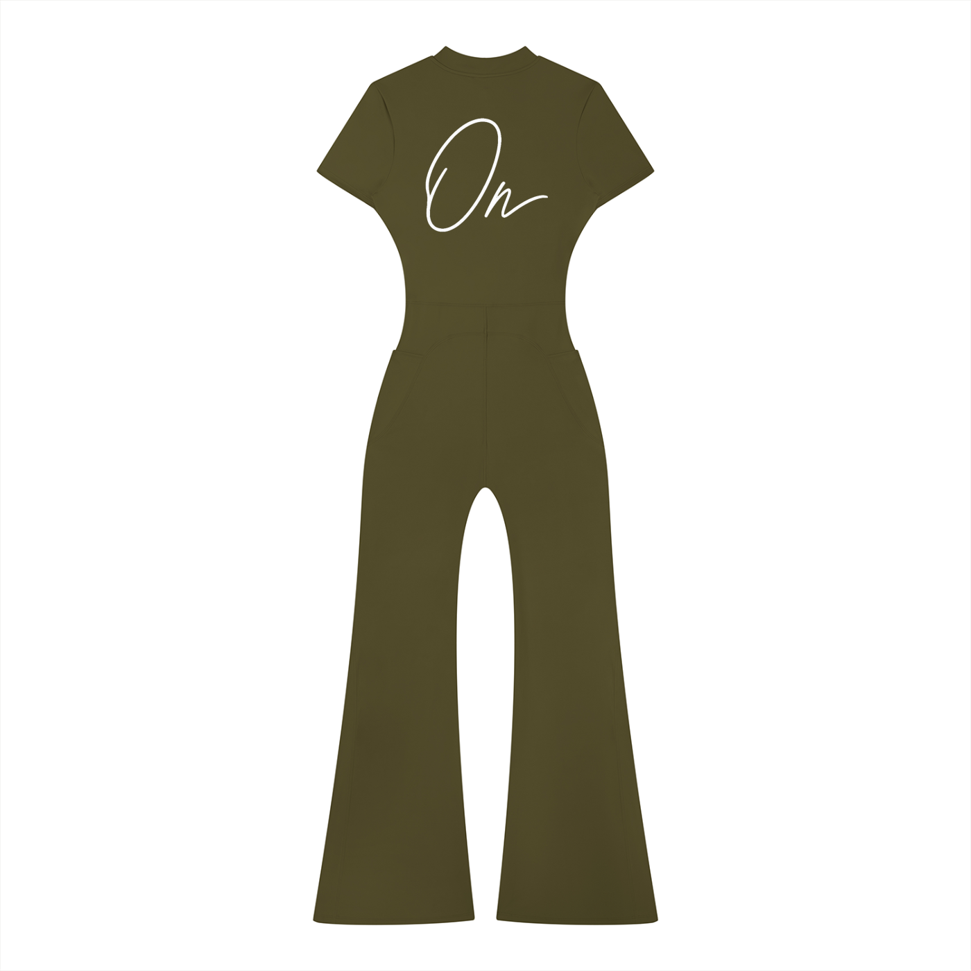 Tight Flared Leg Quarter-Zip Jumpsuit