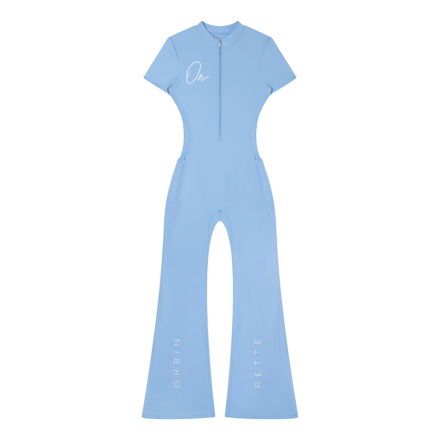 Tight Flared Leg Quarter-Zip Jumpsuit