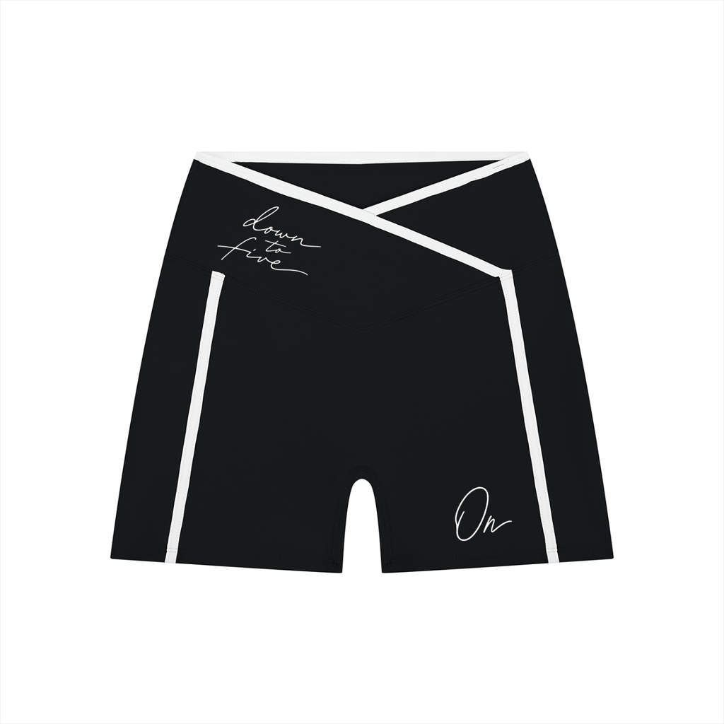 High Rise Color Block Yoga Shorts