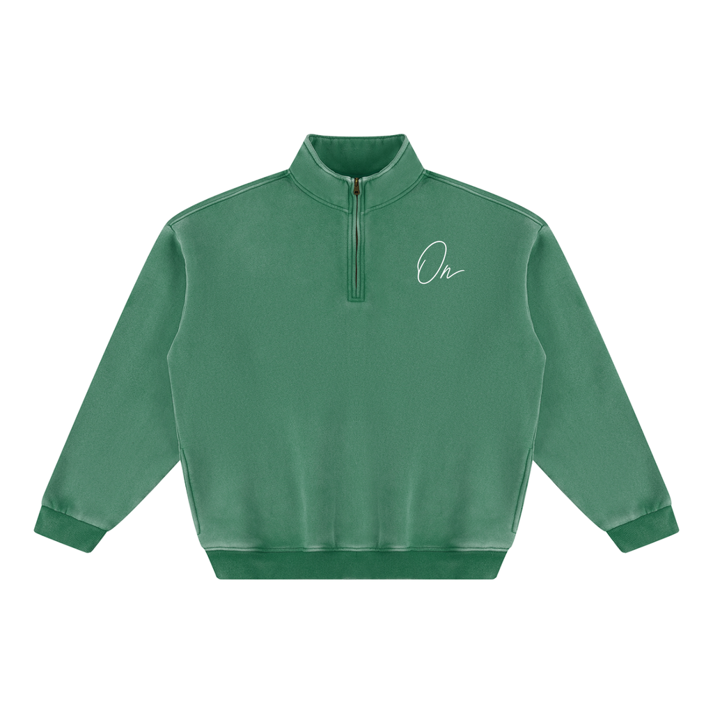 Quarter-Zip Washed Fleece Sweatshirt