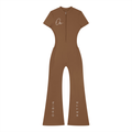 Tight Flared Leg Quarter-Zip Jumpsuit