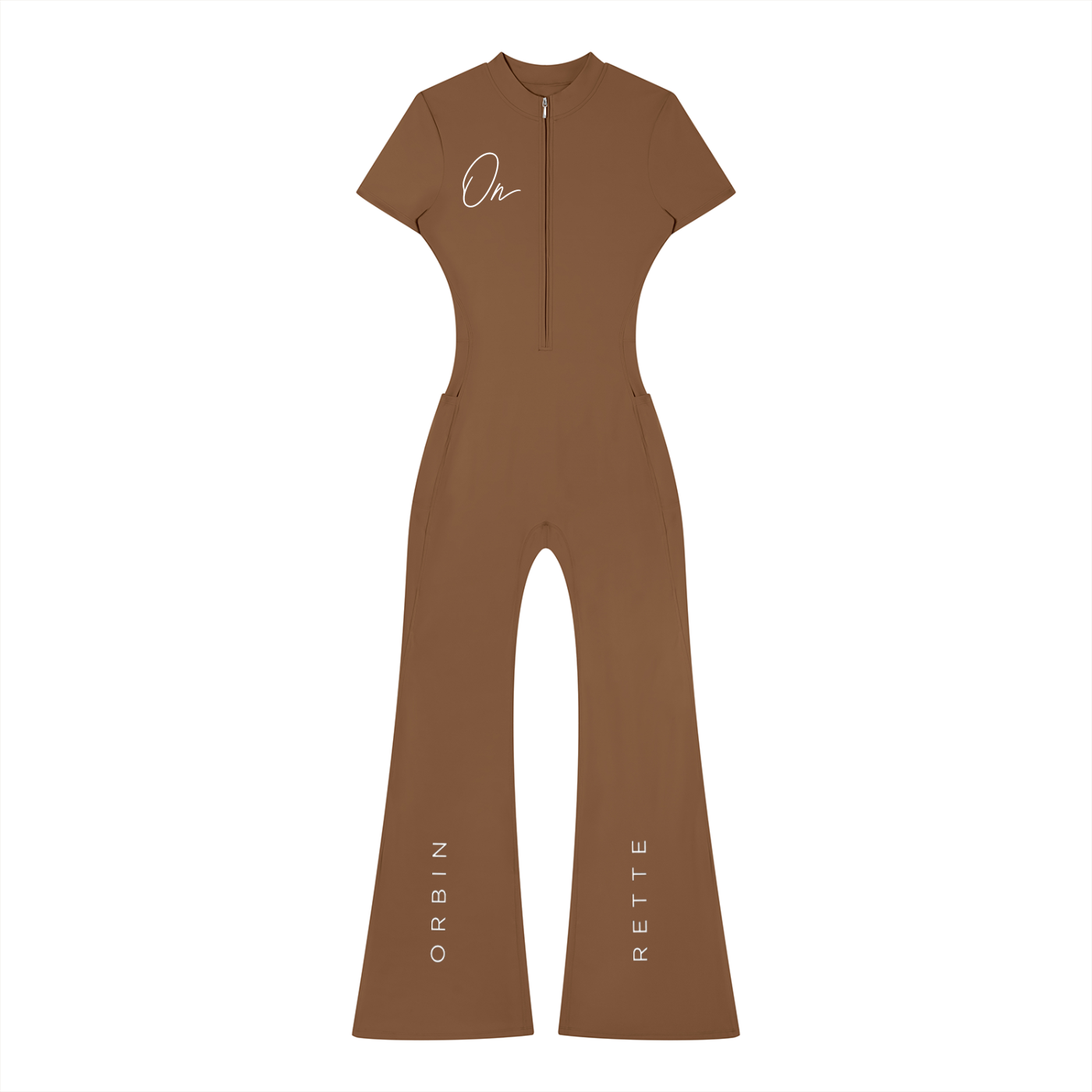 Tight Flared Leg Quarter-Zip Jumpsuit