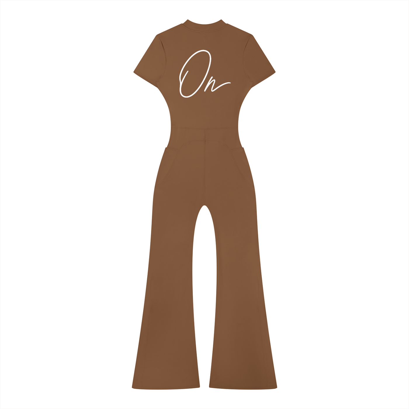 Tight Flared Leg Quarter-Zip Jumpsuit