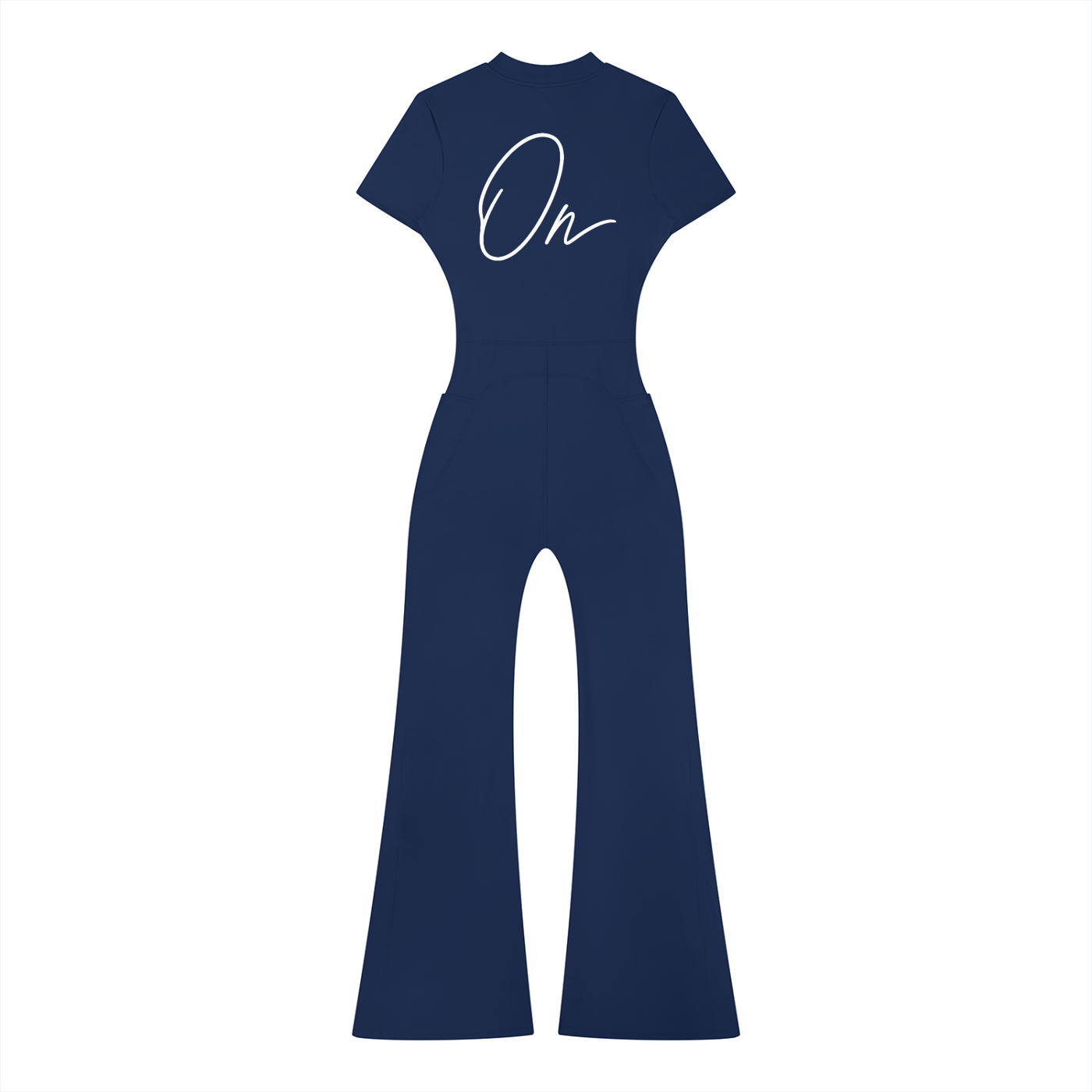 Tight Flared Leg Quarter-Zip Jumpsuit