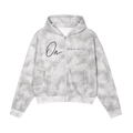 Dirty Washed Zip-Up Fleece Hoodie