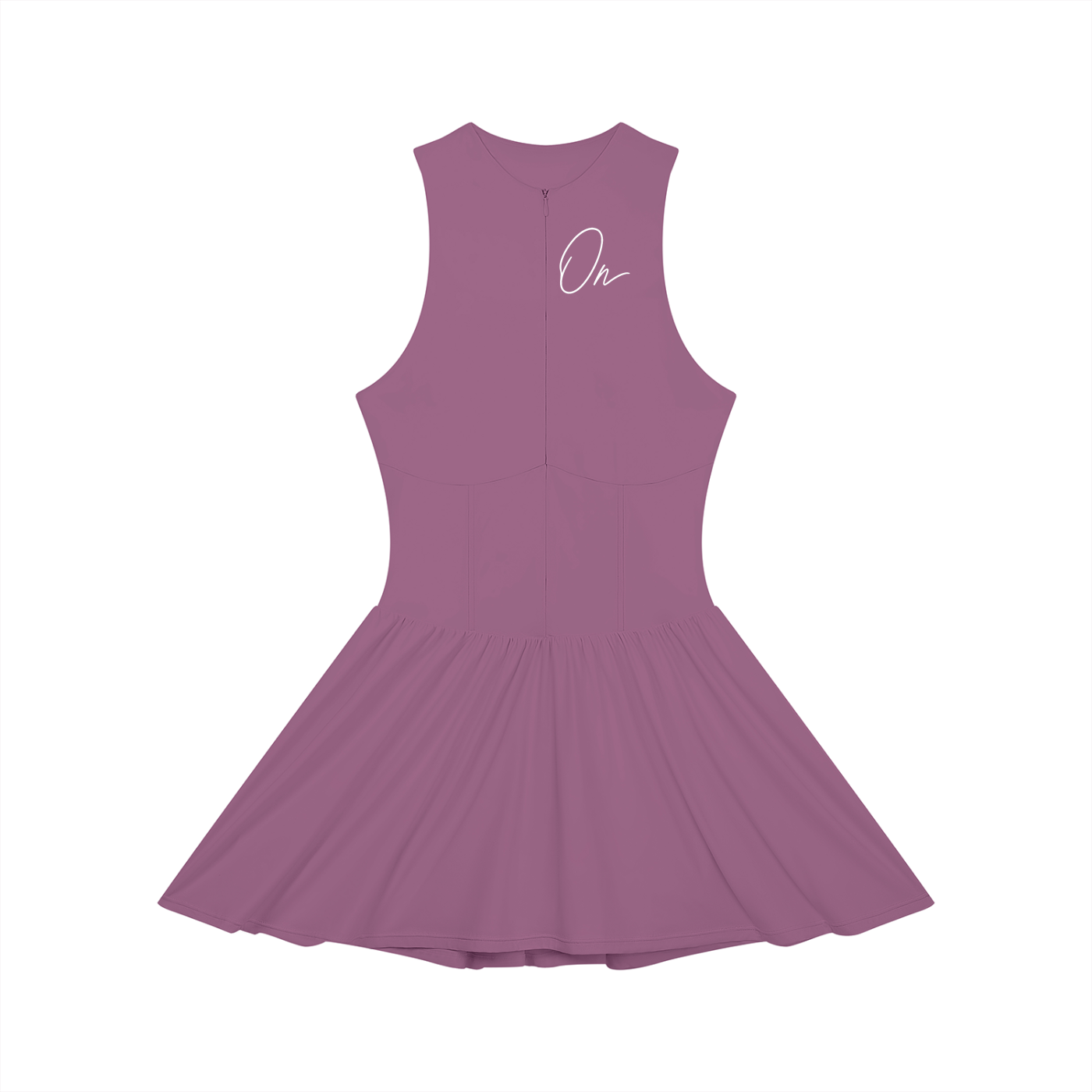 Ruched Sleeveless Full-Zip Dress